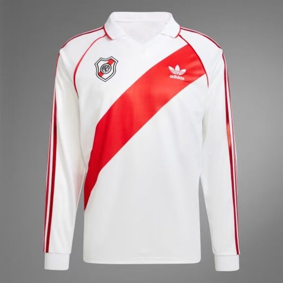 Adidas River Plate #9 1994 Retro Home Jersey White Long Sleeve - Picture 1 of 12